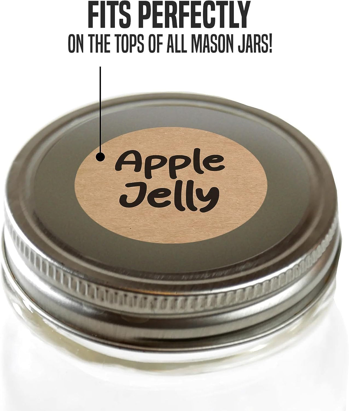 Dissolvable Canning Labels 1.5in Round, Removable Kraft Mason Jar Stickers | Water soluble, no residue, write on with pen, 200 per pack, jam, preserves, pantry, freezer, spice bottles, food storage