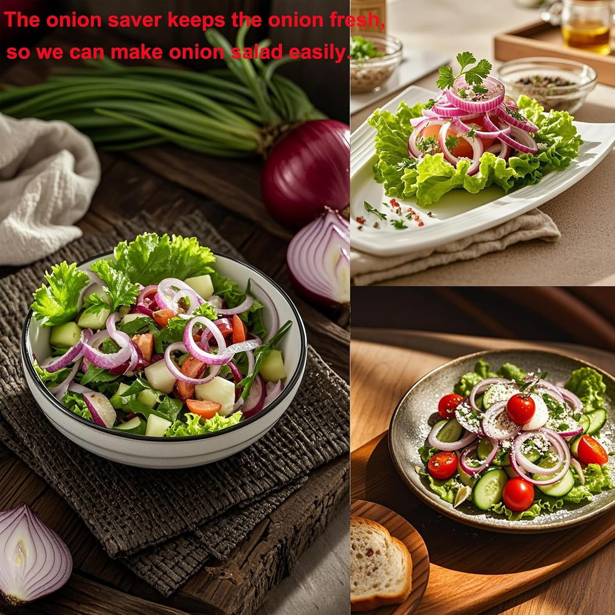 Reusable Onion & Tomato Storage Containers - Freshness Saver Keepers with Transparent lid Organizer for Fridge, Onion Holder Storage Onions Keeper for Refrigerator, Fruit Storages Box
