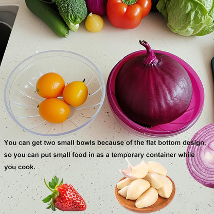 Reusable Onion & Tomato Storage Containers - Freshness Saver Keepers with Transparent lid Organizer for Fridge, Onion Holder Storage Onions Keeper for Refrigerator, Fruit Storages Box