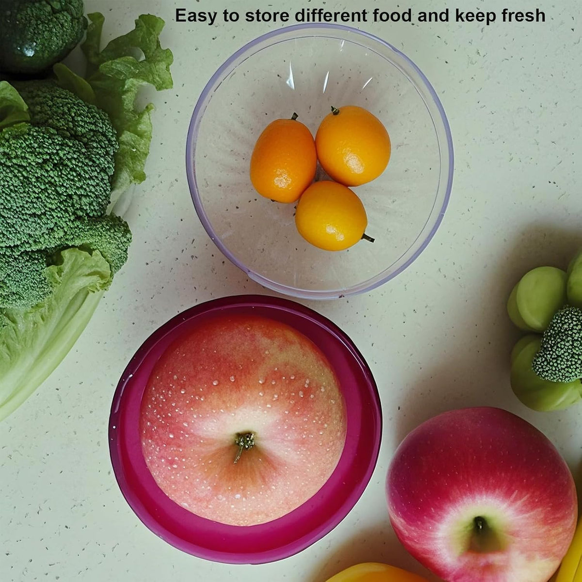 Reusable Onion & Tomato Storage Containers - Freshness Saver Keepers with Transparent lid Organizer for Fridge, Onion Holder Storage Onions Keeper for Refrigerator, Fruit Storages Box