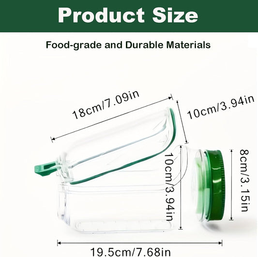 Salad Jar with Side Opening,Leakproof Portable Salad Container with Dressing Compartment,Reusable Home, Office, Travel, Outdoor Salad Container for Lunch (Green)