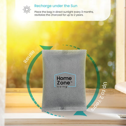 CleanAura Deodorizing Bamboo Activated Charcoal Filter Bag Set of 4