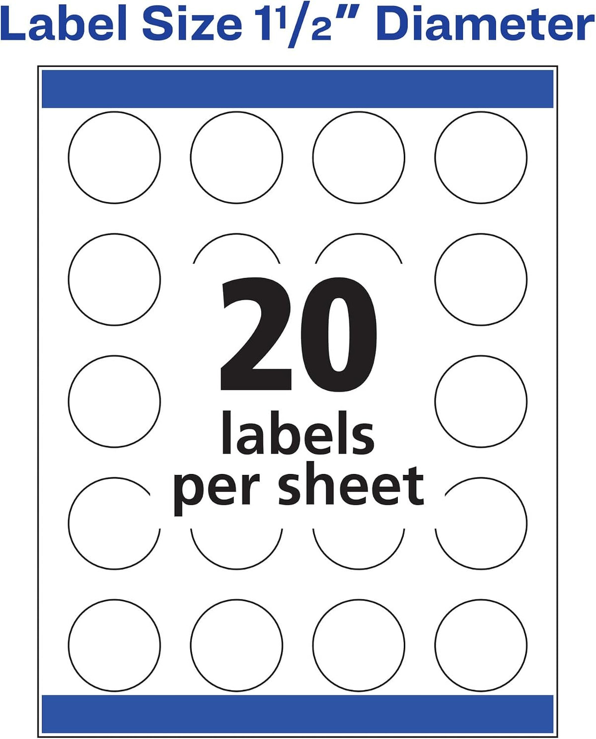 Matte White Round Labels, Sure Feed Technology, Permanent Adhesive, 1-1/2", 400 Labels (8293)