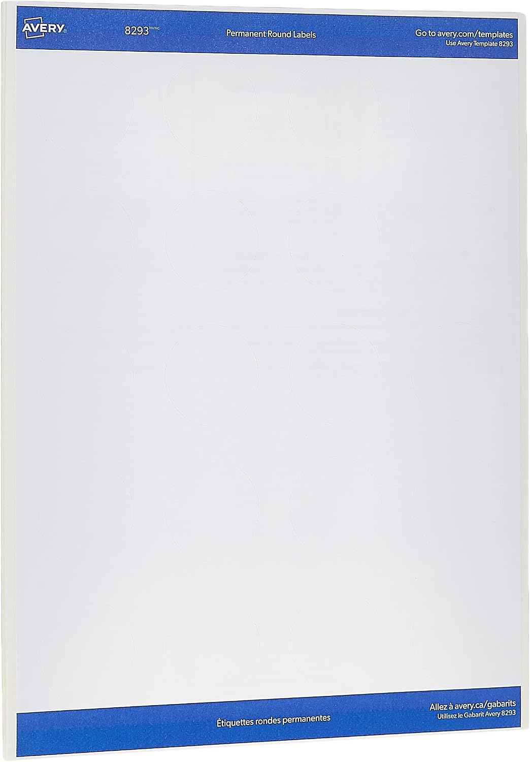 Matte White Round Labels, Sure Feed Technology, Permanent Adhesive, 1-1/2", 400 Labels (8293)