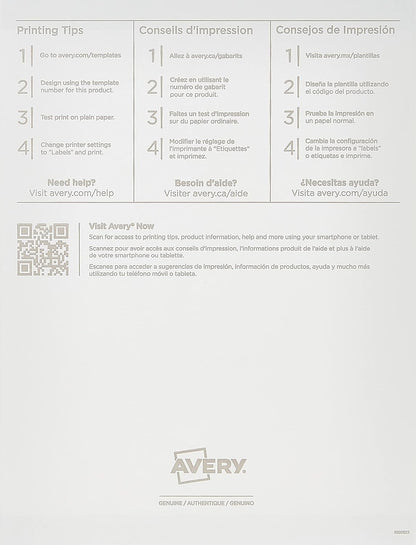 Matte White Round Labels, Sure Feed Technology, Permanent Adhesive, 1-1/2", 400 Labels (8293)