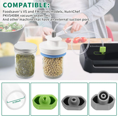 Jar Sealer for Mason Jars, Regular & Wide Mouth Mason Jar Vacuum Sealer Kit
