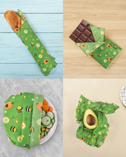 Reusable Beeswax Wraps 13 x 39 Inch Beeswax Wraps for Food Eco-Friendly Sustainable Food Storage Wraps for Sandwich, Cheese, Fruit, Bread, Snacks