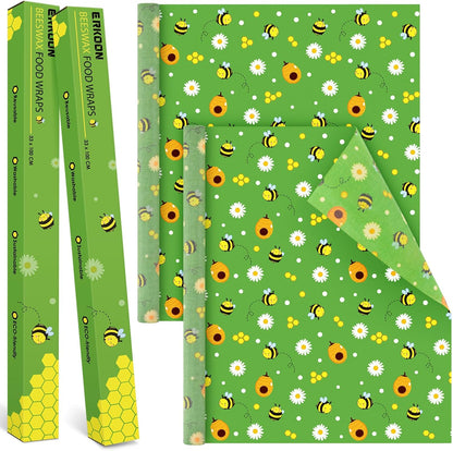 Reusable Beeswax Wraps 13 x 39 Inch Beeswax Wraps for Food Eco-Friendly Sustainable Food Storage Wraps for Sandwich, Cheese, Fruit, Bread, Snacks