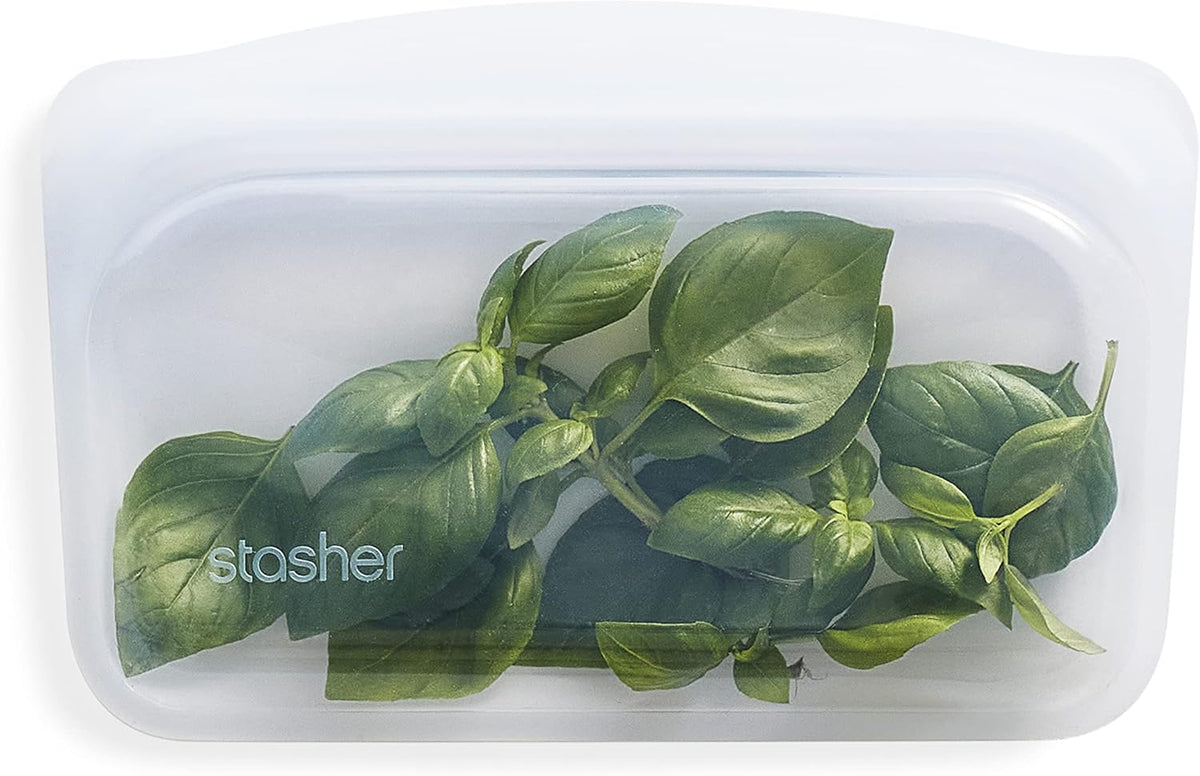 Premium Reusable Silicone Food Storage Snack Bag, Clear, 12 oz