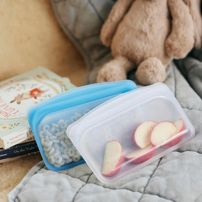 Premium Reusable Silicone Food Storage Snack Bag, Clear, 12 oz