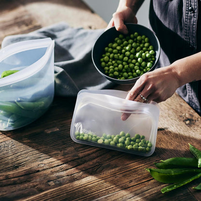 Premium Reusable Silicone Food Storage Snack Bag, Clear, 12 oz