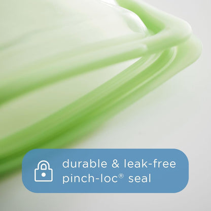 Premium Reusable Silicone Food Storage Snack Bag, Clear, 12 oz