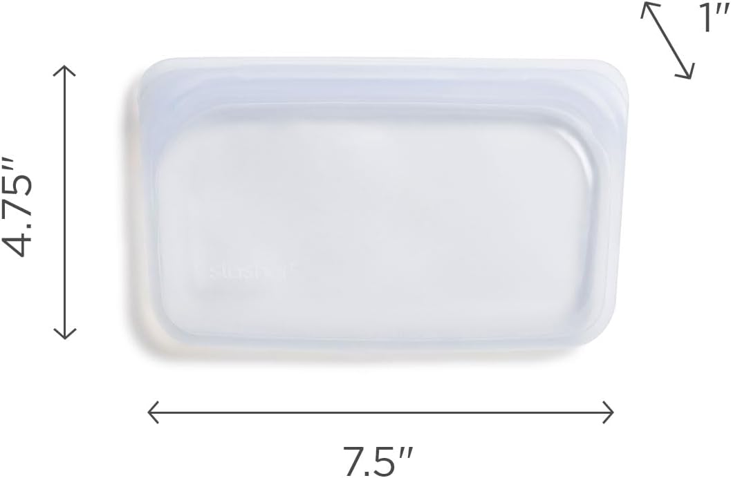 Premium Reusable Silicone Food Storage Snack Bag, Clear, 12 oz