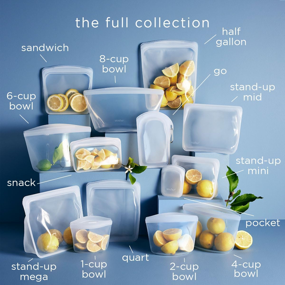 Premium Reusable Silicone Food Storage Snack Bag, Clear, 12 oz