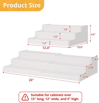Expandable Bamboo Can Rack Organizer for Pantry, 3-Tier Adjustable Can Storage Holder, Soda Organizer Holds Up to 24 Cans, Canned goods Storage Display for Pantry, Cabinet, Countertop (patent pending)