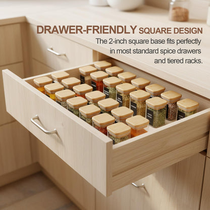 Glass Pantry Storage Containers (0.7Qt/1.2Qt/1.6Qt) Set of 6, Square
