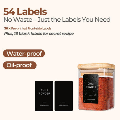 Glass Pantry Storage Containers (0.7Qt/1.2Qt/1.6Qt) Set of 6, Square