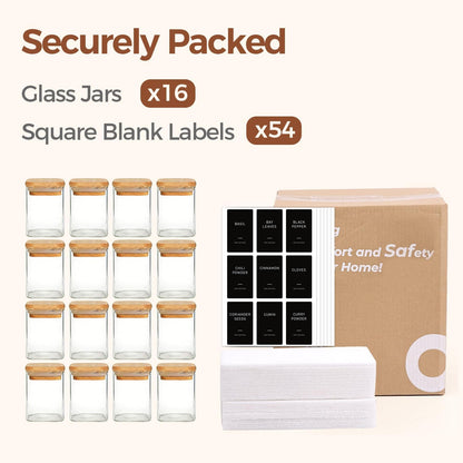 Glass Pantry Storage Containers (0.7Qt/1.2Qt/1.6Qt) Set of 6, Square