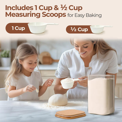 Glass Pantry Storage Containers (0.7Qt/1.2Qt/1.6Qt) Set of 6, Square