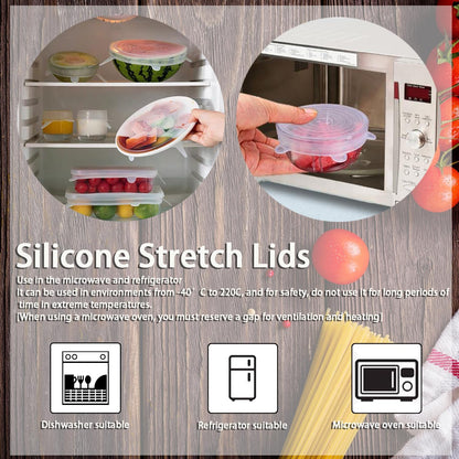 Silicone Stretch Lids, 6 Pcs, 5.71in