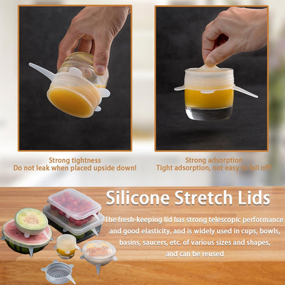 Silicone Stretch Lids, 6 Pcs, 5.71in