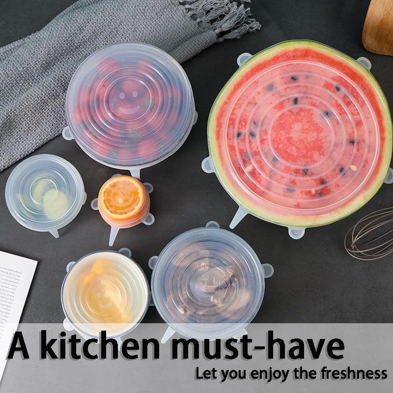 Silicone Stretch Lids, 6 Pcs, 5.71in