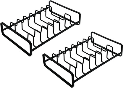 Plate Organizer for Cabinet -2Pack,Dish Rack Organizer for Cabinet Kitchen Countertop Drawer Space Saver，8 Slots Vertical Dish Plate Holder Storage Rack, Kitchen Housewarming Gifts for Women (White)