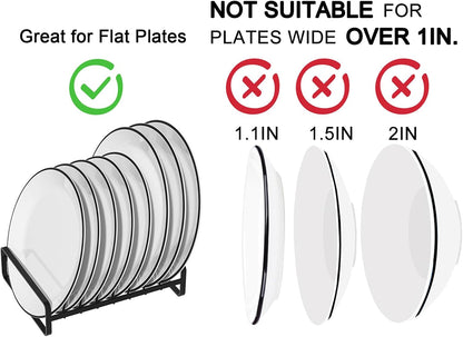 Plate Organizer for Cabinet -2Pack,Dish Rack Organizer for Cabinet Kitchen Countertop Drawer Space Saver，8 Slots Vertical Dish Plate Holder Storage Rack, Kitchen Housewarming Gifts for Women (White)