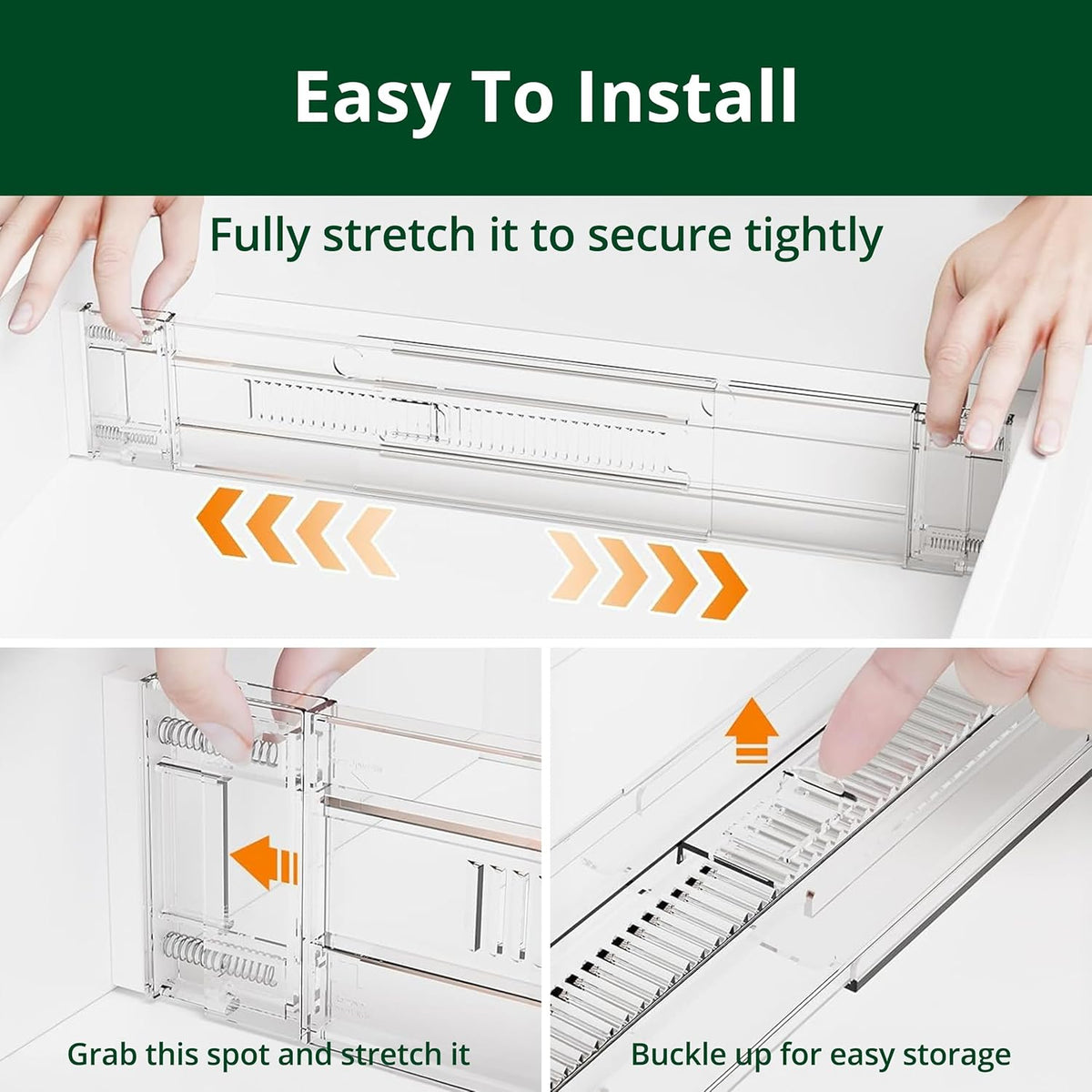 Bamboo Drawer Dividers Organizers, Adjustable Drawer Separator Splitters, 17–22 Inches Expandable Drawer Divider Organizer for Large Utensils, Kitchen, Bedroom, Dresser & Office Drawers 4-Pack