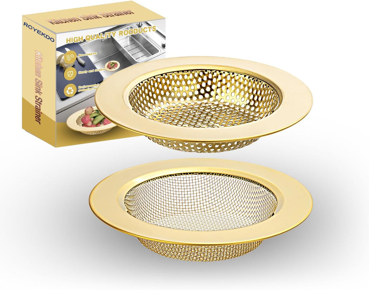 4.4" Kitchen Sink Strainer Stainless Steel Dual Mesh Drain Filter