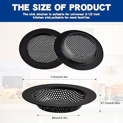 4.4" Kitchen Sink Strainer Stainless Steel Dual Mesh Drain Filter