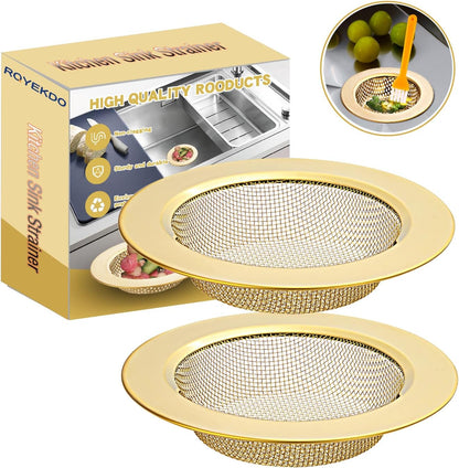 4.4" Kitchen Sink Strainer Stainless Steel Dual Mesh Drain Filter