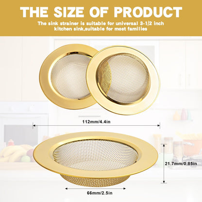 4.4" Kitchen Sink Strainer Stainless Steel Dual Mesh Drain Filter