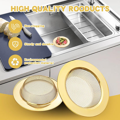 4.4" Kitchen Sink Strainer Stainless Steel Dual Mesh Drain Filter