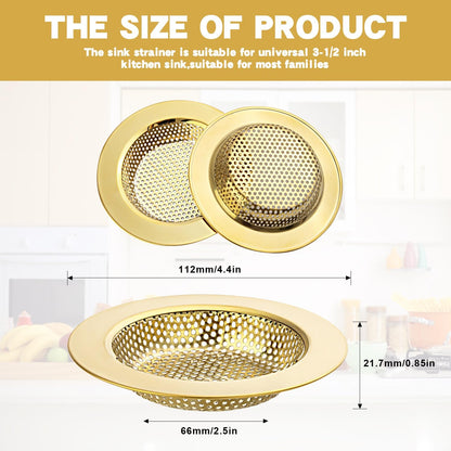 4.4" Kitchen Sink Strainer Stainless Steel Dual Mesh Drain Filter