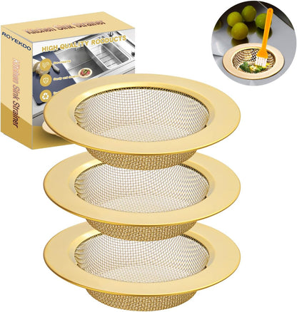 4.4" Kitchen Sink Strainer Stainless Steel Dual Mesh Drain Filter
