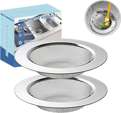 4.4" Kitchen Sink Strainer Stainless Steel Dual Mesh Drain Filter