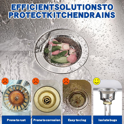4.4" Kitchen Sink Strainer Stainless Steel Dual Mesh Drain Filter