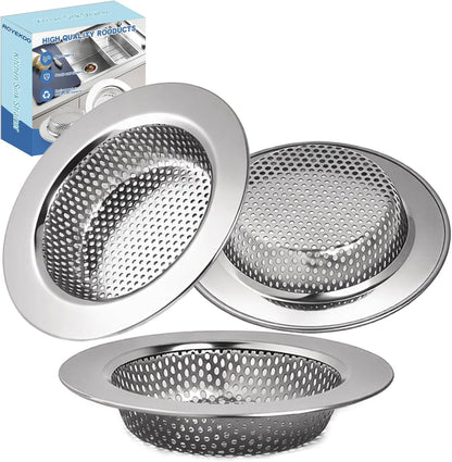 4.4" Kitchen Sink Strainer Stainless Steel Dual Mesh Drain Filter