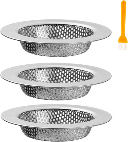 4.4" Kitchen Sink Strainer Stainless Steel Dual Mesh Drain Filter