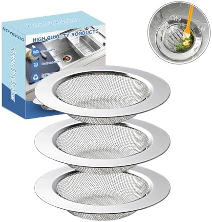 4.4" Kitchen Sink Strainer Stainless Steel Dual Mesh Drain Filter
