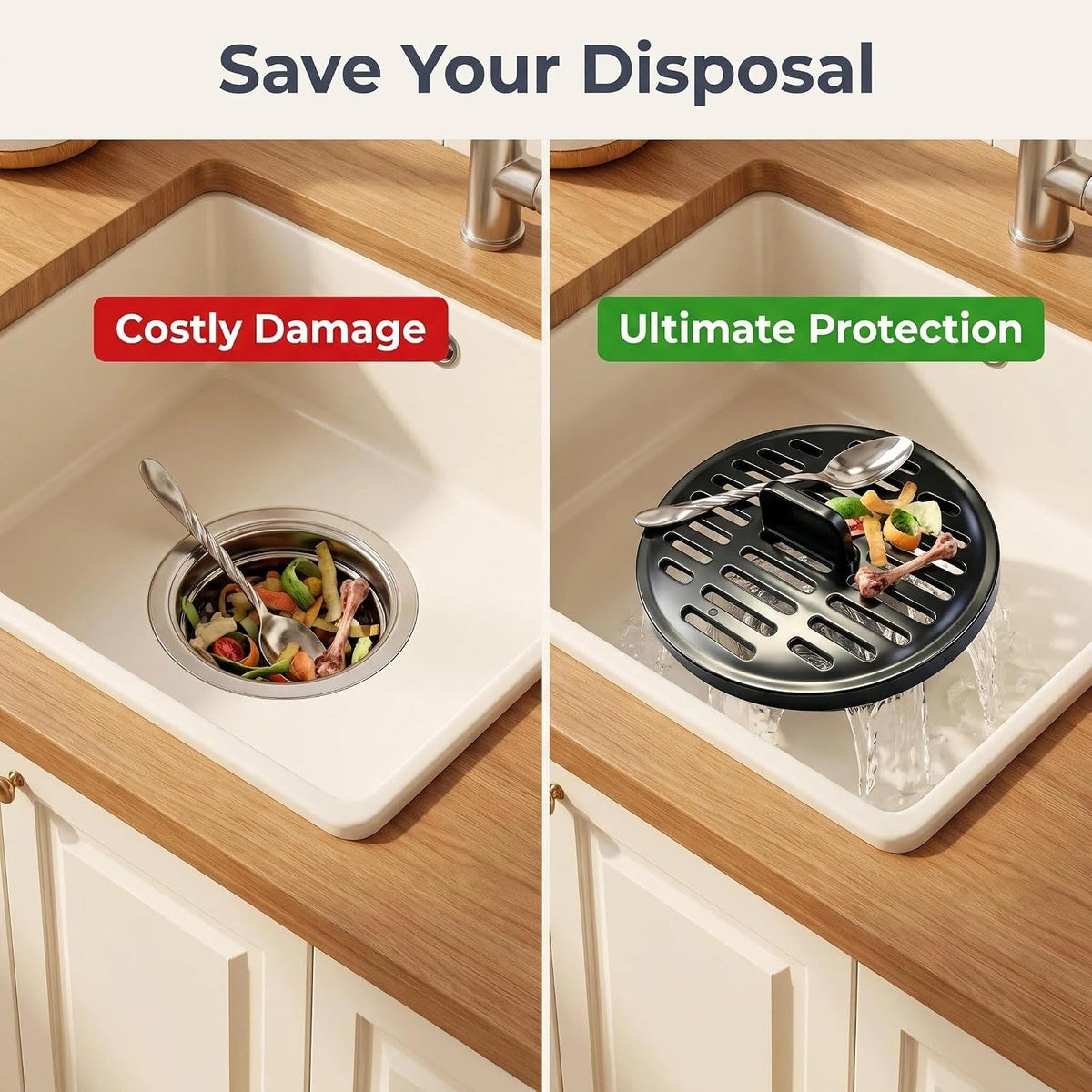 3194 Garbage Disposal Safety Screen, 3 Inch Polystyrene Sink Drain Strainer