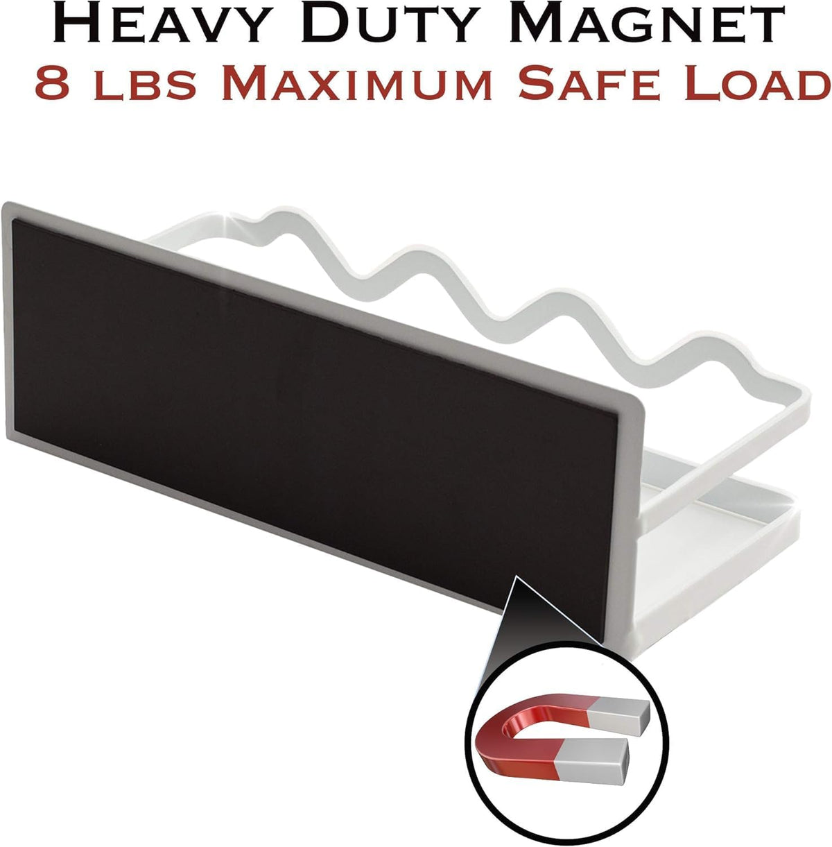 Magnetic Spice Rack Holder For Refrigerator Organizer Tier Kitchen Metal Cabinet Space Saver Great For Jars Bottle Vitamins (Black, 2)