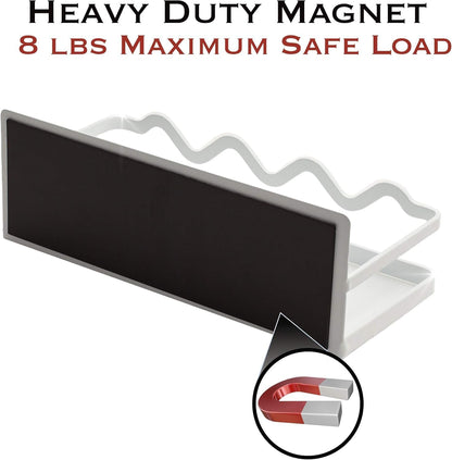 Magnetic Spice Rack Holder For Refrigerator Organizer Tier Kitchen Metal Cabinet Space Saver Great For Jars Bottle Vitamins (Black, 2)