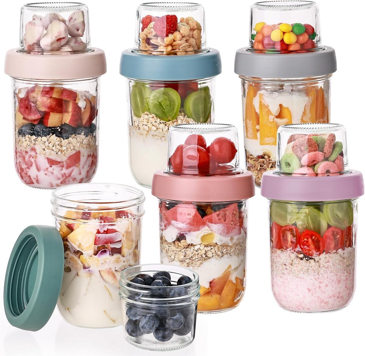 6oz Glass Spice Jars with Bamboo Lid and Label, Square Glass Container, Small Food Storage Containers for Kitchen, Clear Empty Seasoning Jar for Sugar, Salt, Coffee Bean, Herb, Borosilicate