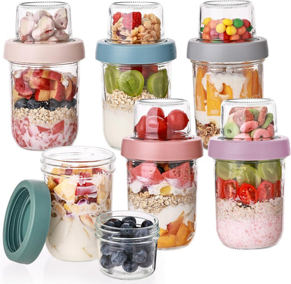 6oz Glass Spice Jars with Bamboo Lid and Label, Square Glass Container, Small Food Storage Containers for Kitchen, Clear Empty Seasoning Jar for Sugar, Salt, Coffee Bean, Herb, Borosilicate