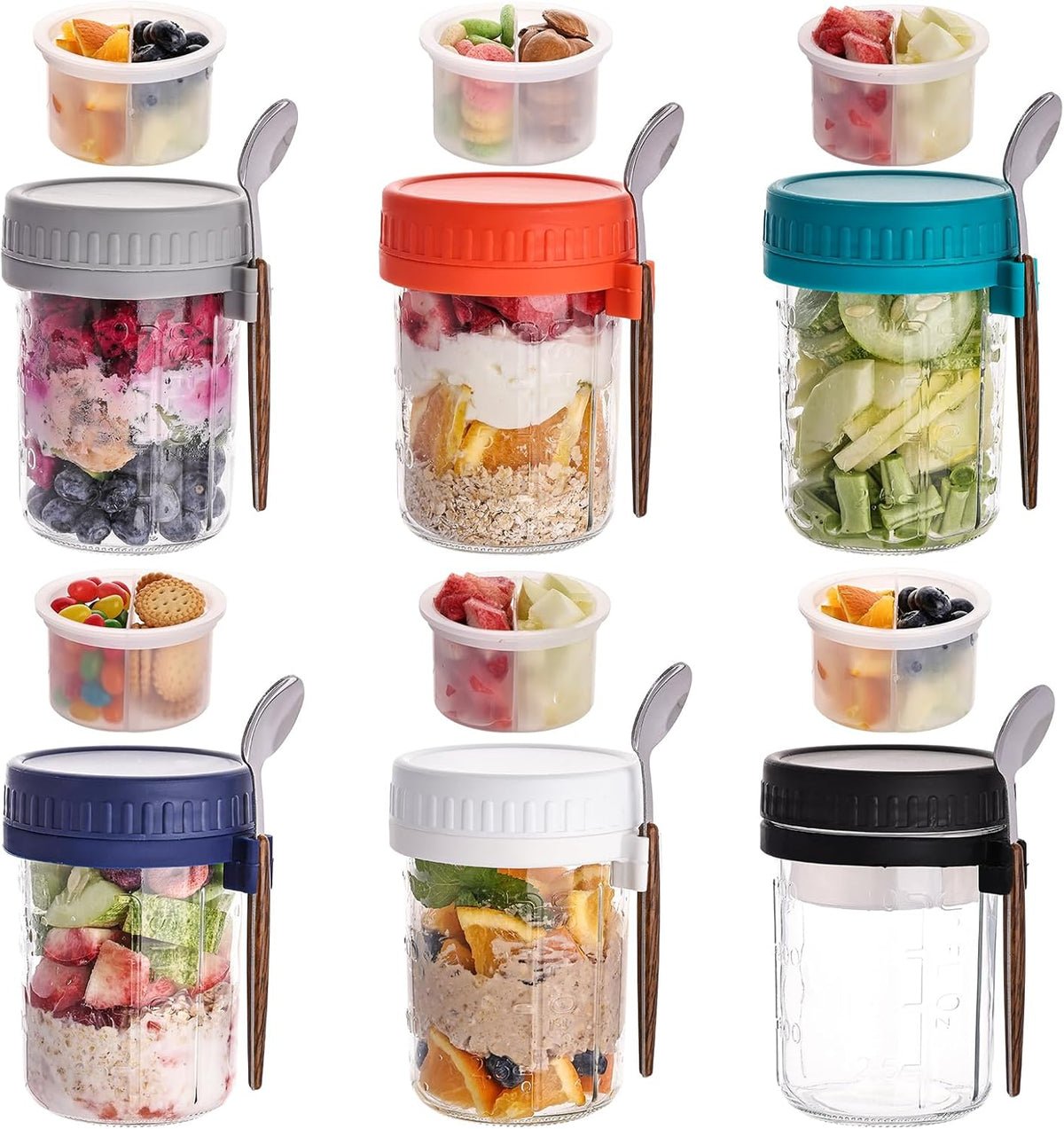 6oz Glass Spice Jars with Bamboo Lid and Label, Square Glass Container, Small Food Storage Containers for Kitchen, Clear Empty Seasoning Jar for Sugar, Salt, Coffee Bean, Herb, Borosilicate