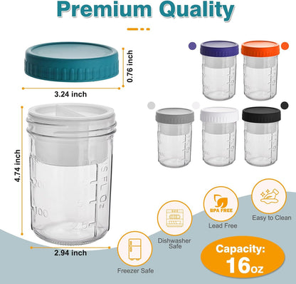 6oz Glass Spice Jars with Bamboo Lid and Label, Square Glass Container, Small Food Storage Containers for Kitchen, Clear Empty Seasoning Jar for Sugar, Salt, Coffee Bean, Herb, Borosilicate