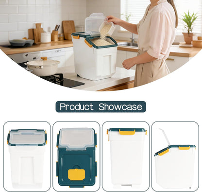 Airtight 25LB Flour & Grain Storage Container, Blue