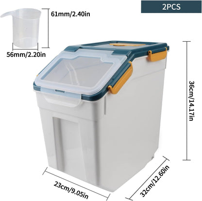 Airtight 25LB Flour & Grain Storage Container, Blue